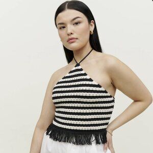 Reformation Laine Open Knit Halter Tank Top Size S